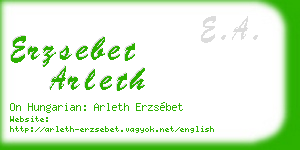 erzsebet arleth business card